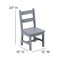 Emma and Oliver Kids 3 Piece Solid Hardwood Table and Chair Set for Playroom, Kitchen